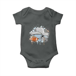 Cowboy Football Helmet Baby Onesie Game Day Spirit Gift TS12 Dark Heather Print Your Wear