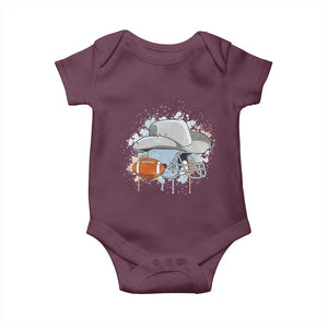 Cowboy Football Helmet Baby Onesie Game Day Spirit Gift TS12 Maroon Print Your Wear