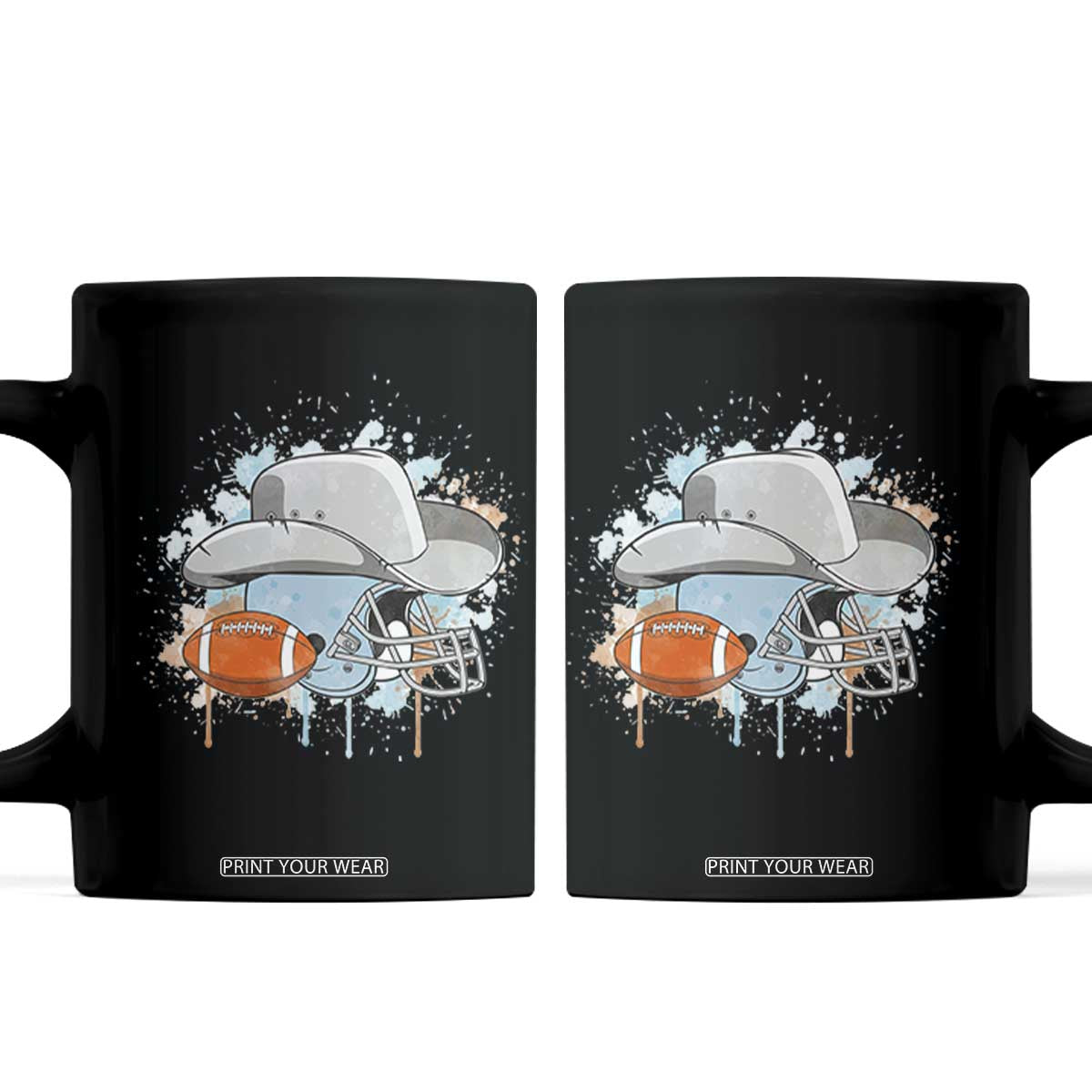 Cowboy Football Helmet Coffee Mug Game Day Spirit Gift TS12 Black Print Your Wear