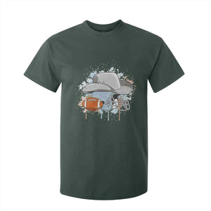 Cowboy Football Helmet T Shirt For Kid Game Day Spirit Gift TS12 Dark Forest Green Print Your Wear