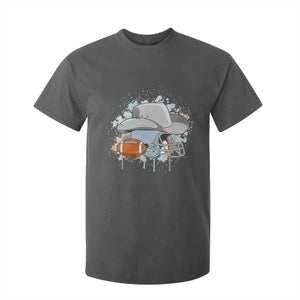 Cowboy Football Helmet T Shirt For Kid Game Day Spirit Gift TS12 Dark Heather Print Your Wear