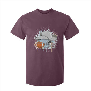 Cowboy Football Helmet T Shirt For Kid Game Day Spirit Gift TS12 Maroon Print Your Wear