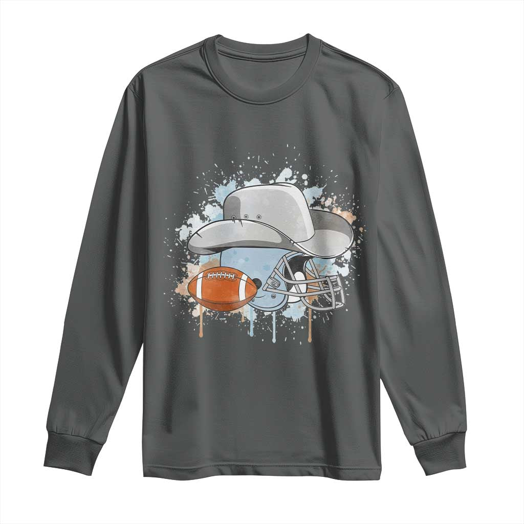 DFCF Helmet Long Sleeve Shirt Game Day Spirit Gift TS12 Dark Heather Print Your Wear