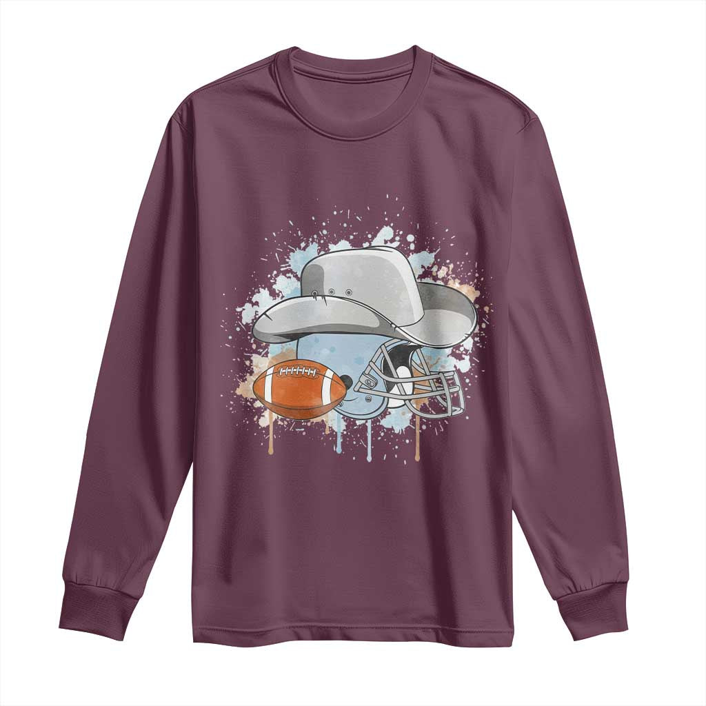 DFCF Helmet Long Sleeve Shirt Game Day Spirit Gift TS12 Maroon Print Your Wear