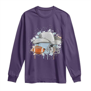 Cowboy Football Helmet Long Sleeve Shirt Game Day Spirit Gift TS12 Purple Print Your Wear
