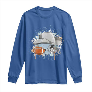 Cowboy Football Helmet Long Sleeve Shirt Game Day Spirit Gift TS12 Royal Blue Print Your Wear