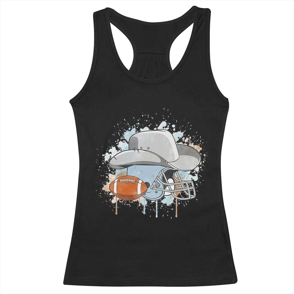 Cowboy Football Helmet Racerback Tank Top Game Day Spirit Gift TS12 Black Print Your Wear