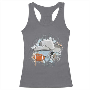Cowboy Football Helmet Racerback Tank Top Game Day Spirit Gift - Print Your Wear