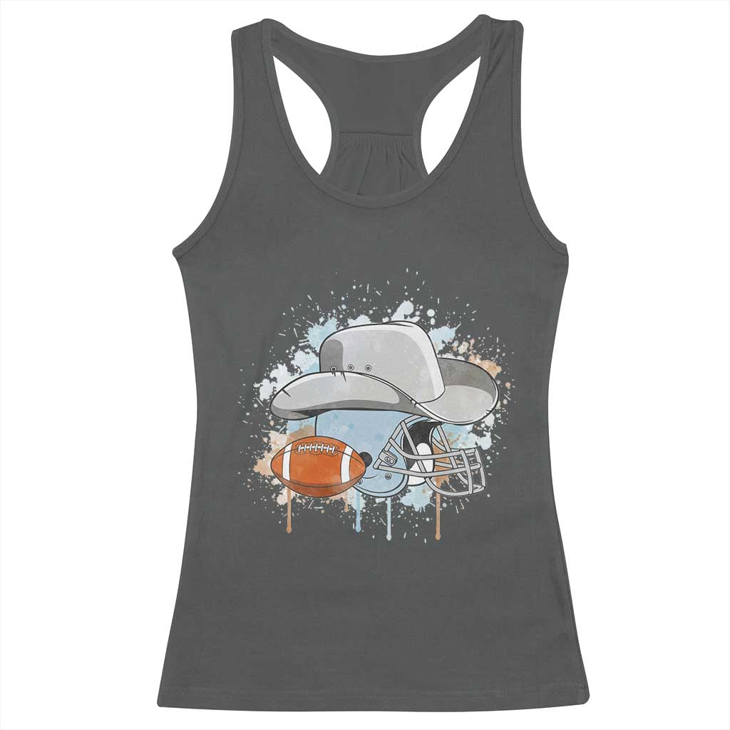 DFCF Helmet Racerback Tank Top Game Day Spirit Gift TS12 Dark Heather Print Your Wear