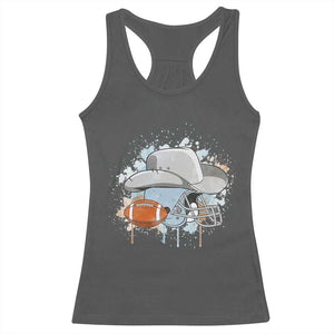 DFCF Helmet Racerback Tank Top Game Day Spirit Gift TS12 Dark Heather Print Your Wear