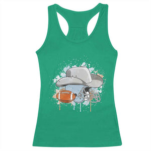 Cowboy Football Helmet Racerback Tank Top Game Day Spirit Gift - Print Your Wear