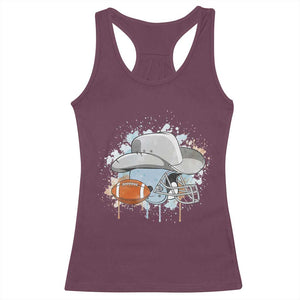 Cowboy Football Helmet Racerback Tank Top Game Day Spirit Gift - Print Your Wear