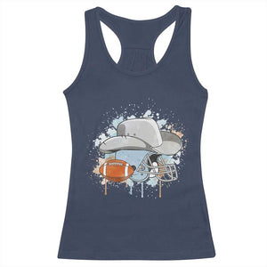 Cowboy Football Helmet Racerback Tank Top Game Day Spirit Gift - Print Your Wear