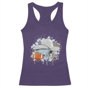 Cowboy Football Helmet Racerback Tank Top Game Day Spirit Gift - Print Your Wear