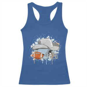 Cowboy Football Helmet Racerback Tank Top Game Day Spirit Gift - Print Your Wear