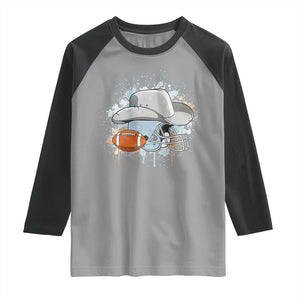 Cowboy Football Helmet Raglan Shirt Game Day Spirit Gift TS12 Sport Gray Black Print Your Wear