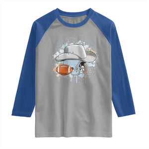 Cowboy Football Helmet Raglan Shirt Game Day Spirit Gift TS12 Sport Gray Royal Print Your Wear