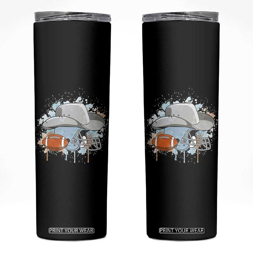 Cowboy Football Helmet Skinny Tumbler Game Day Spirit Gift TS12 Black Print Your Wear