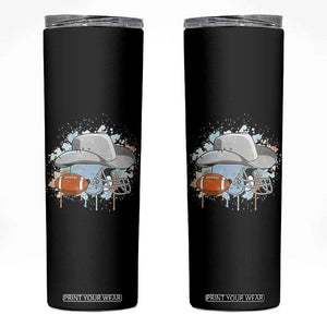 Cowboy Football Helmet Skinny Tumbler Game Day Spirit Gift TS12 Black Print Your Wear