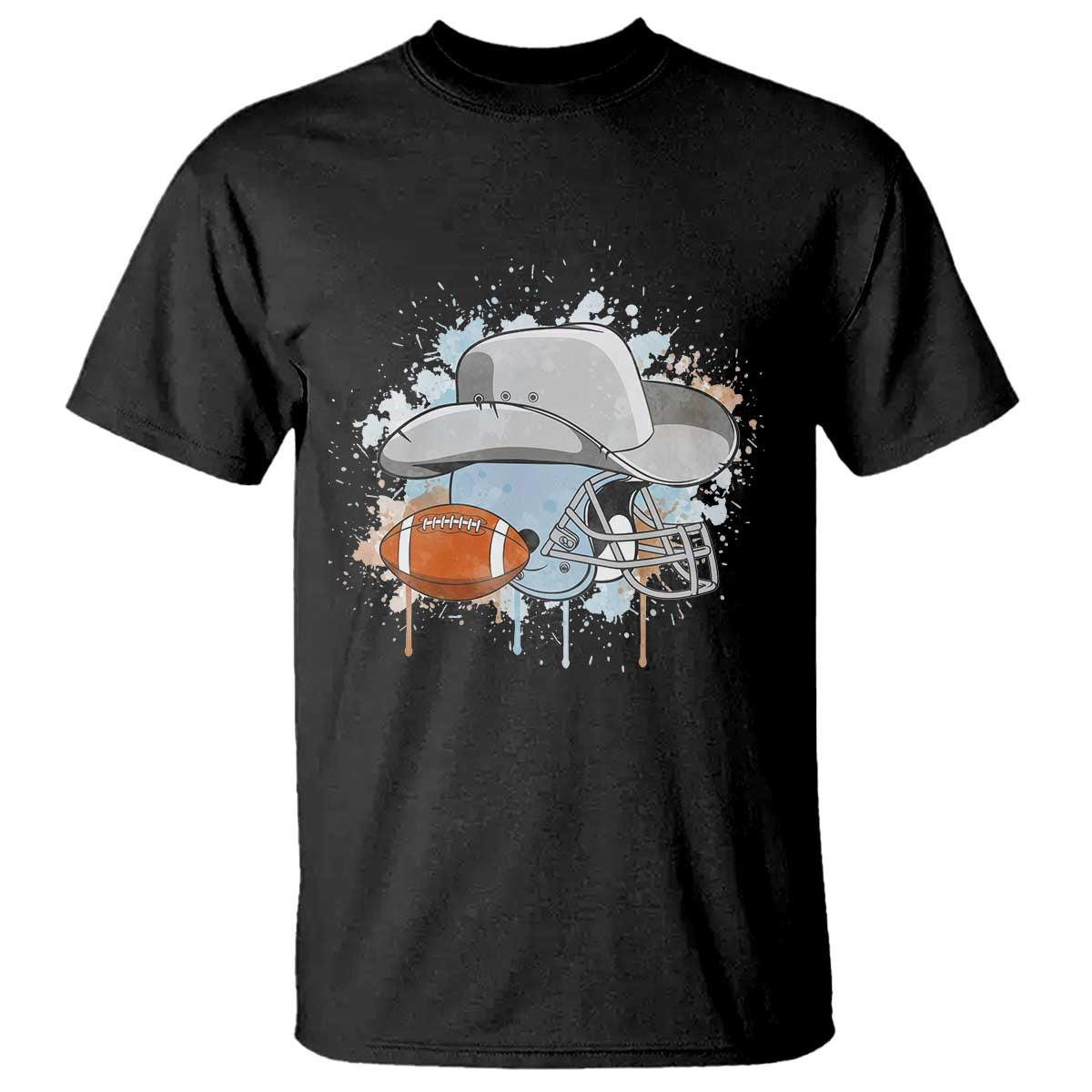 Cowboy Football Helmet T Shirt Game Day Spirit Gift TS12 Black Print Your Wear