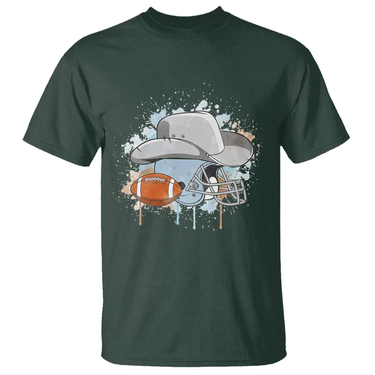 DFCF Helmet T Shirt Game Day Spirit Gift TS12 Dark Forest Green Print Your Wear