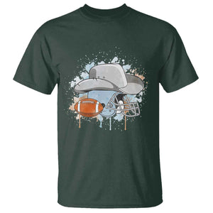 Cowboy Football Helmet T Shirt Game Day Spirit Gift TS12 Dark Forest Green Print Your Wear