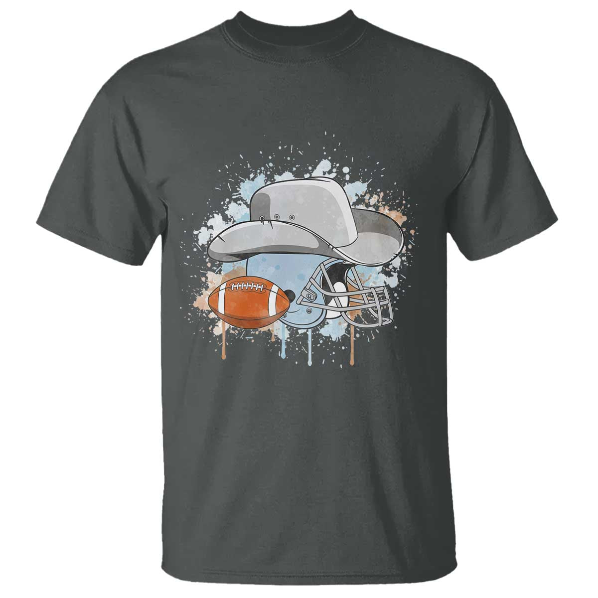 DFCF Helmet T Shirt Game Day Spirit Gift TS12 Dark Heather Print Your Wear