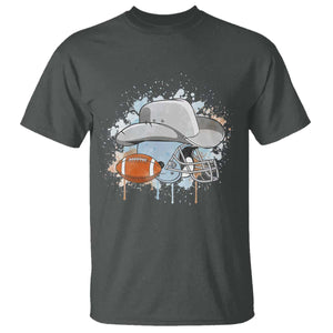 Cowboy Football Helmet T Shirt Game Day Spirit Gift TS12 Dark Heather Print Your Wear