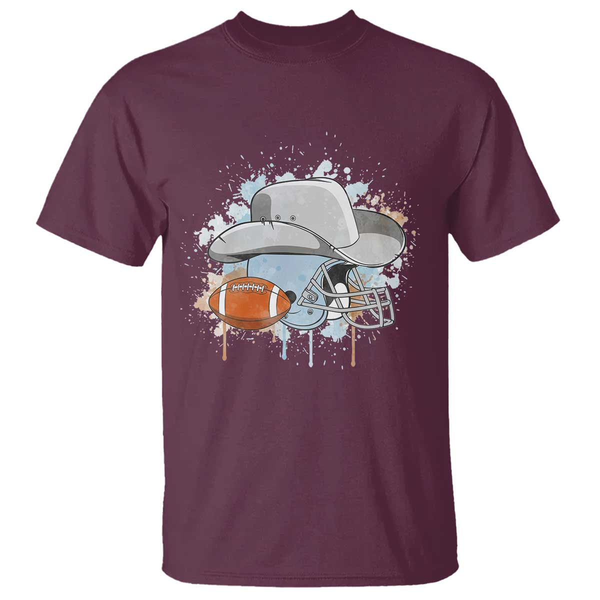 DFCF Helmet T Shirt Game Day Spirit Gift TS12 Maroon Print Your Wear