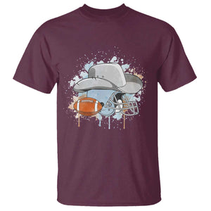 Cowboy Football Helmet T Shirt Game Day Spirit Gift TS12 Maroon Print Your Wear
