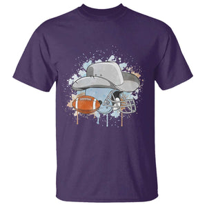 Cowboy Football Helmet T Shirt Game Day Spirit Gift TS12 Purple Print Your Wear