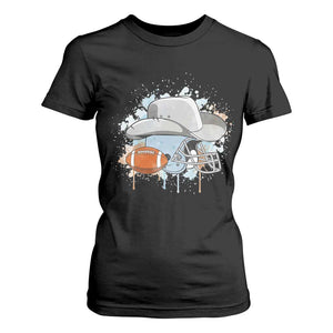 Cowboy Football Helmet T Shirt For Women Game Day Spirit Gift TS12 Black Print Your Wear