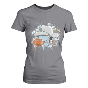 Cowboy Football Helmet T Shirt For Women Game Day Spirit Gift TS12 Charcoal Print Your Wear