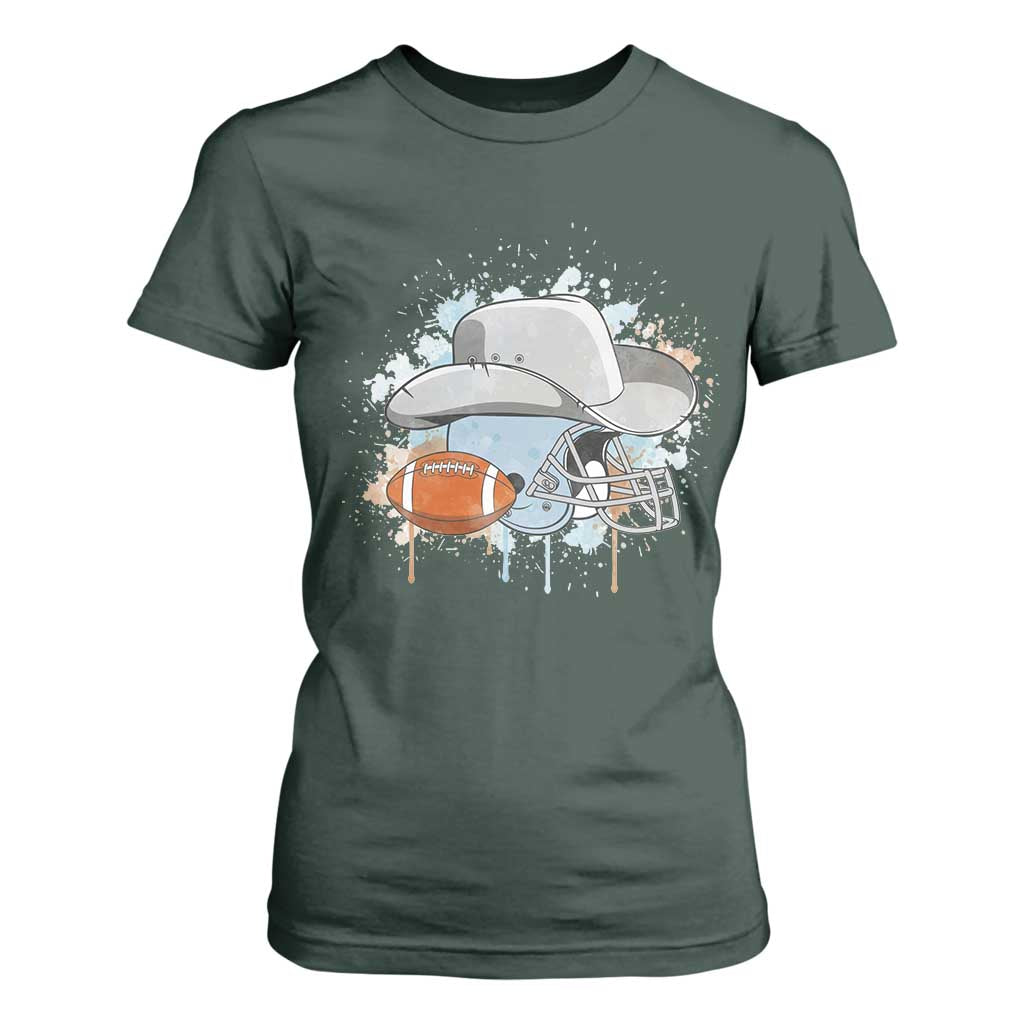 DFCF Helmet T Shirt For Women Game Day Spirit Gift TS12 Dark Forest Green Print Your Wear