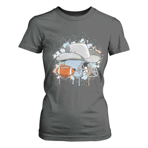 Cowboy Football Helmet T Shirt For Women Game Day Spirit Gift TS12 Dark Heather Print Your Wear