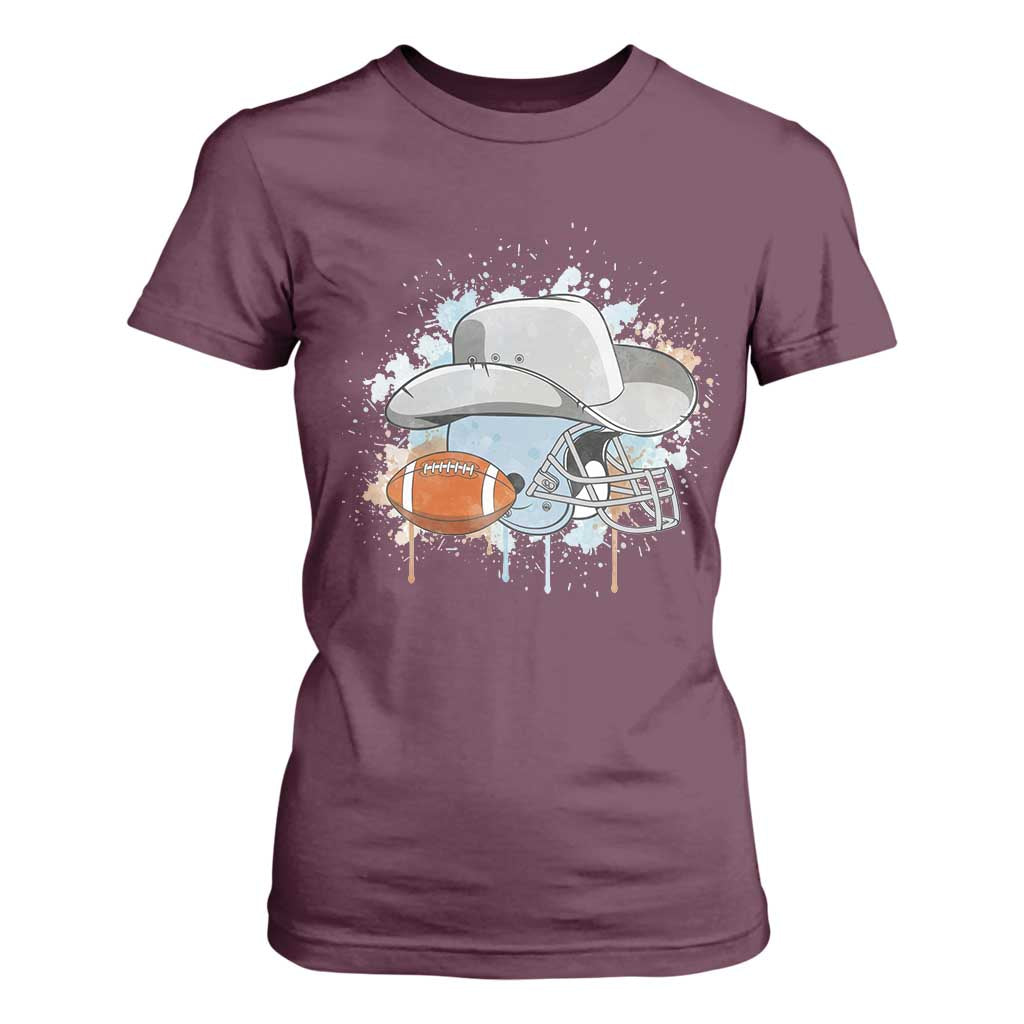 DFCF Helmet T Shirt For Women Game Day Spirit Gift TS12 Maroon Print Your Wear
