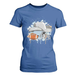Cowboy Football Helmet T Shirt For Women Game Day Spirit Gift TS12 Royal Blue Print Your Wear