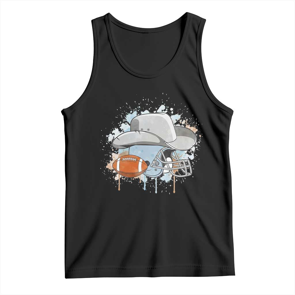 Cowboy Football Helmet Tank Top Game Day Spirit Gift TS12 Black Print Your Wear