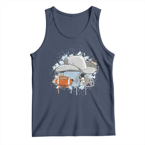 Cowboy Football Helmet Tank Top Game Day Spirit Gift TS12 Navy Print Your Wear