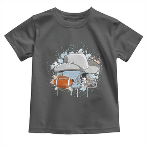 Cowboy Football Helmet Toddler T Shirt Game Day Spirit Gift TS12 Dark Heather Print Your Wear
