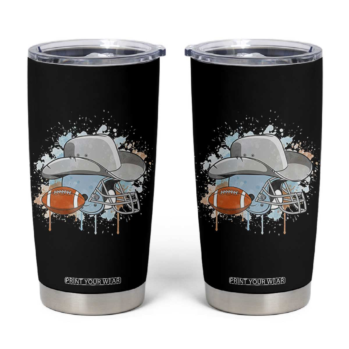 Cowboy Football Helmet Tumbler Cup Game Day Spirit Gift - Print Your Wear