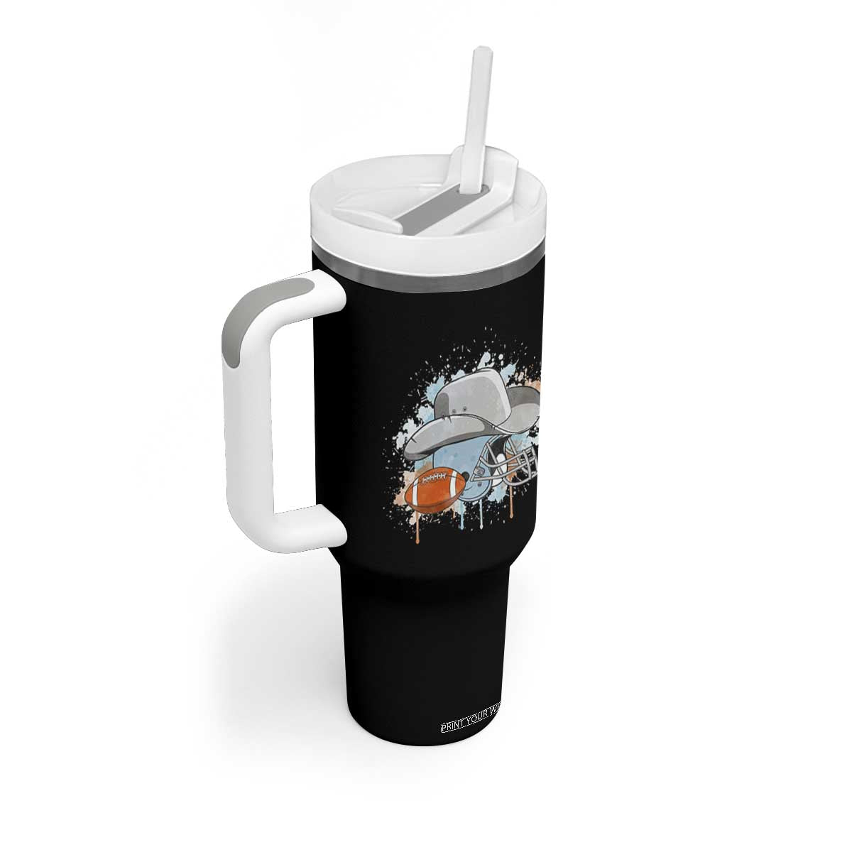 DFCF Helmet Tumbler With Handle Game Day Spirit Gift TS12 Print Your Wear