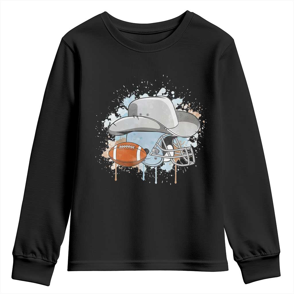 Cowboy Football Helmet Youth Sweatshirt Game Day Spirit Gift TS12 Black Print Your Wear