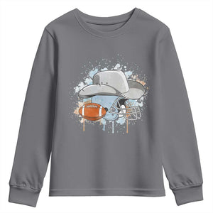 Cowboy Football Helmet Youth Sweatshirt Game Day Spirit Gift TS12 Charcoal Print Your Wear