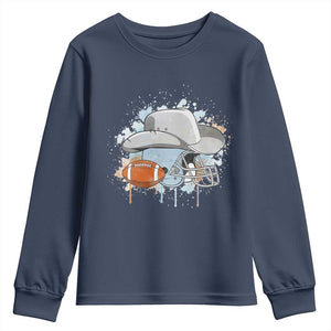 Cowboy Football Helmet Youth Sweatshirt Game Day Spirit Gift TS12 Navy Print Your Wear