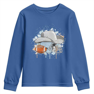 Cowboy Football Helmet Youth Sweatshirt Game Day Spirit Gift TS12 Royal Blue Print Your Wear