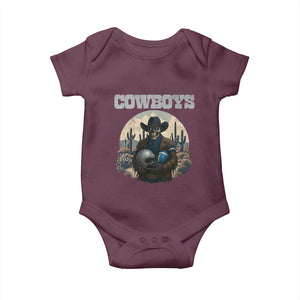 Skeleton Cowboy Football Player Baby Onesie Western Fan Gift TS12 Maroon Print Your Wear