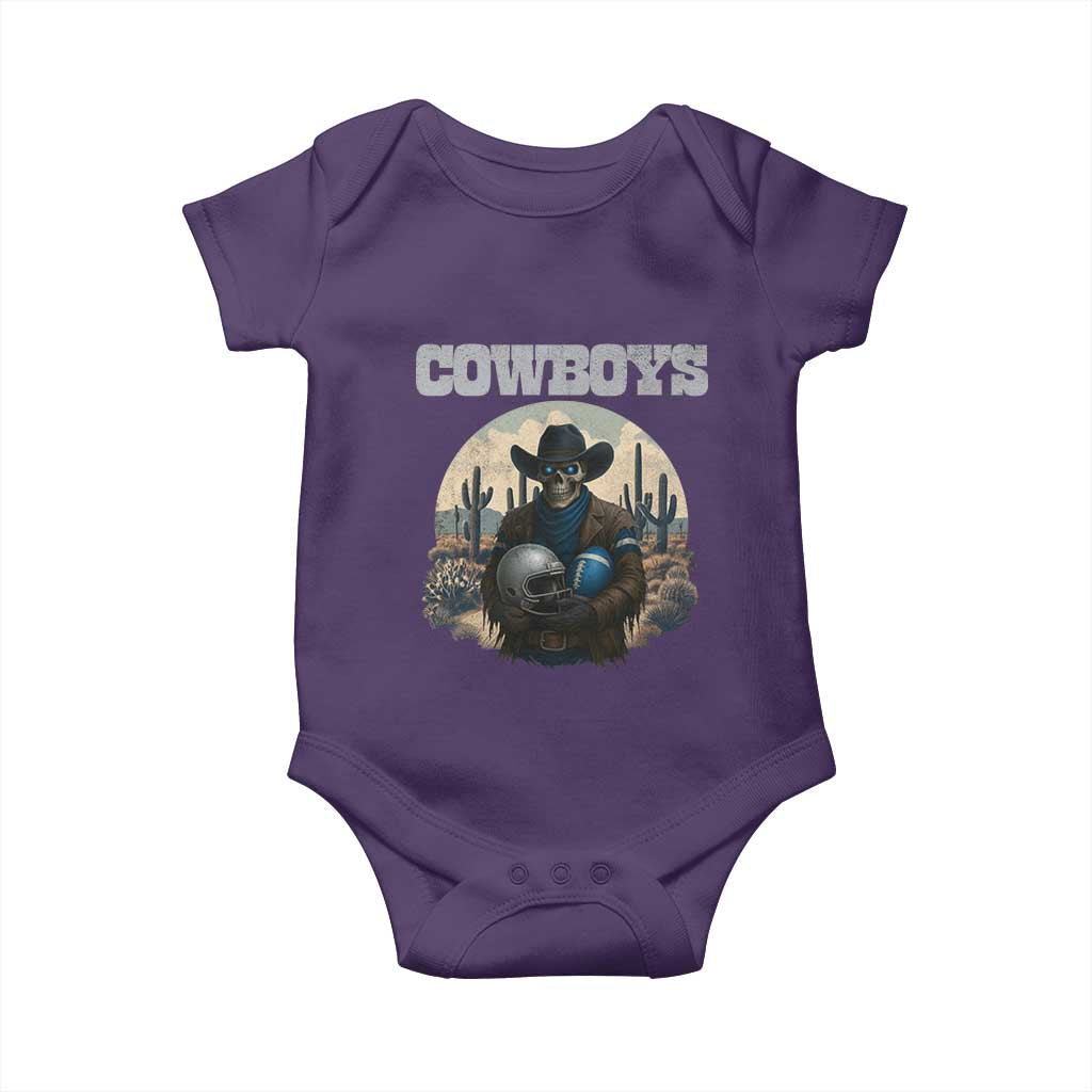 Skeleton Cowboy FB Player Baby Onesie Western Fan Gift TS12 Purple Print Your Wear