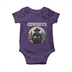 Skeleton Cowboy Football Player Baby Onesie Western Fan Gift TS12 Purple Print Your Wear