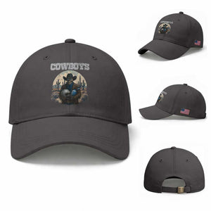 Skeleton Cowboy FB Player Baseball Cap Western Fan Gift TS12 Baseball Cap Universal Fit Dark Gray Print Your Wear